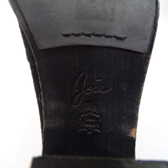 Joie Black Suede Fringe Ankle Boots Block Heel Women Size 39.5 8.5 Slip On - Picture 5 of 15